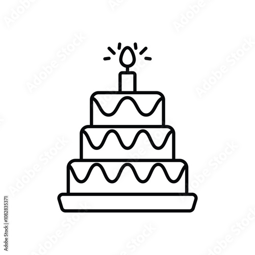 Wedding Cake vector icon