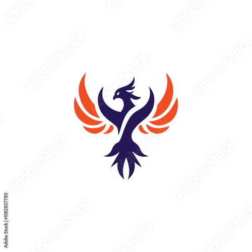 Phoenix Logo flying bird abstract design vector template.	