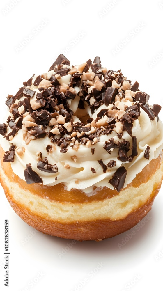Food, Cream Doughnut, on White Background, Photo Realistic, Wallpaper, Cover and Screen for Smartphone, PC, Laptop, 9:16 and 16:9 Format Food, Cream Doughnut, on White Background, Photo Realistic, Wallpaper, Cover and Screen for Smartphone, PC, Laptop, 9:16 and 16:9 Format