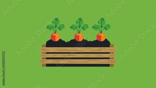 Flat Design of Nutrient Booster in Organic Gardening Animation