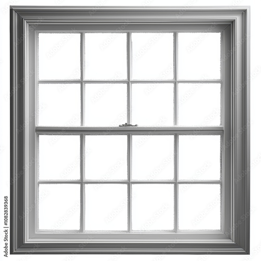 Frosted Window with Decorative Frame and Frosted Glass Details Frosted Window with Decorative Frame and Frosted Glass Details