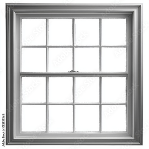 Frosted Window with Decorative Frame and Frosted Glass Details