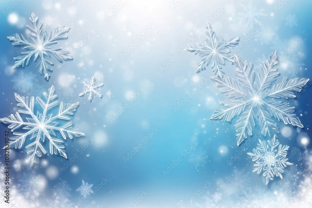 Light Blue and White Blurred Background Photograph of Snowflakes Light Blue and White Blurred Background Photograph of Snowflakes