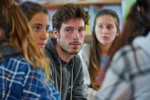 teacher with students