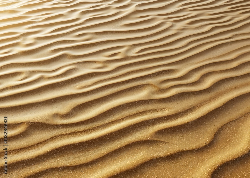 Golden Sandy Beach Texture with Gentle Waves and Soft Light Golden Sandy Beach Texture with Gentle Waves and Soft Light