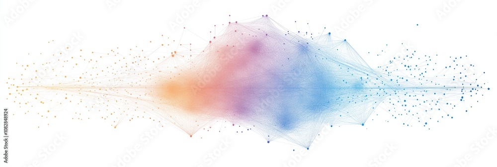 A visual representation of a data cloud featuring thin lines extending outwards, symbolizing connectivity and the transmission of information. Generative AI A visual representation of a data cloud featuring thin lines extending outwards, symbolizing connectivity and the transmission of information. Generative AI