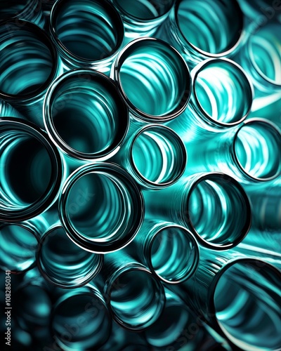 Vibrant Emerald Green Abstract Background with Circular Shapes