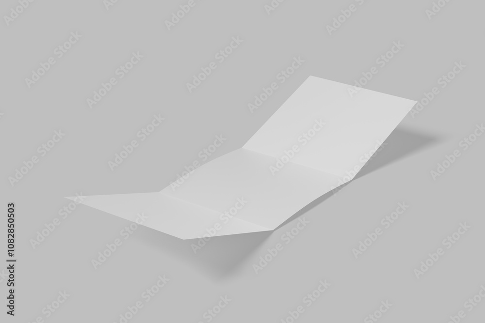 Naklejka premium Square Modern Trifold Brochure mockup on gray background