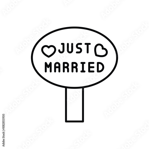 Just Married Sign vector icon