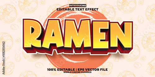 Ramen editable text effect in new modern trend style