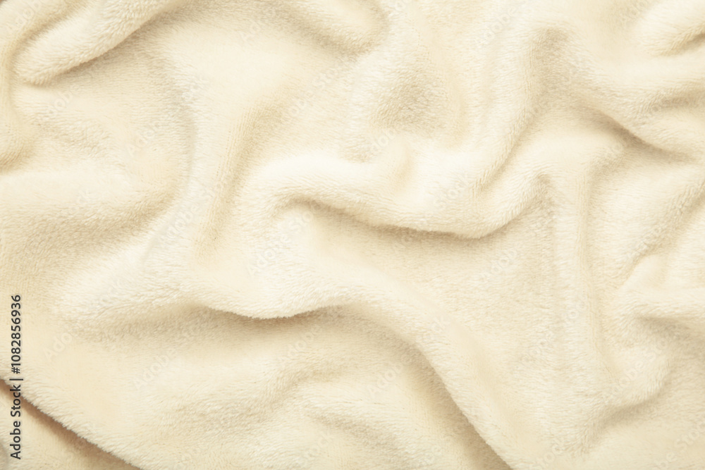 Baby pastel beige fabric with waves. Soft pastel textile texture.