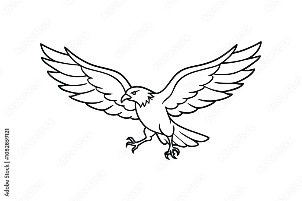 Fototapeta premium Dove of Peace Vector - Minimalist Bird Silhouette with Wings, Elegant White Outline, Symbol of Freedom & Hope