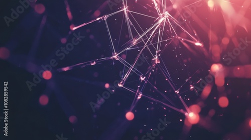 Glowing Interlinking Nodes in Dark Tech Background