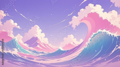 Abstract pastel purple theme wavy image background