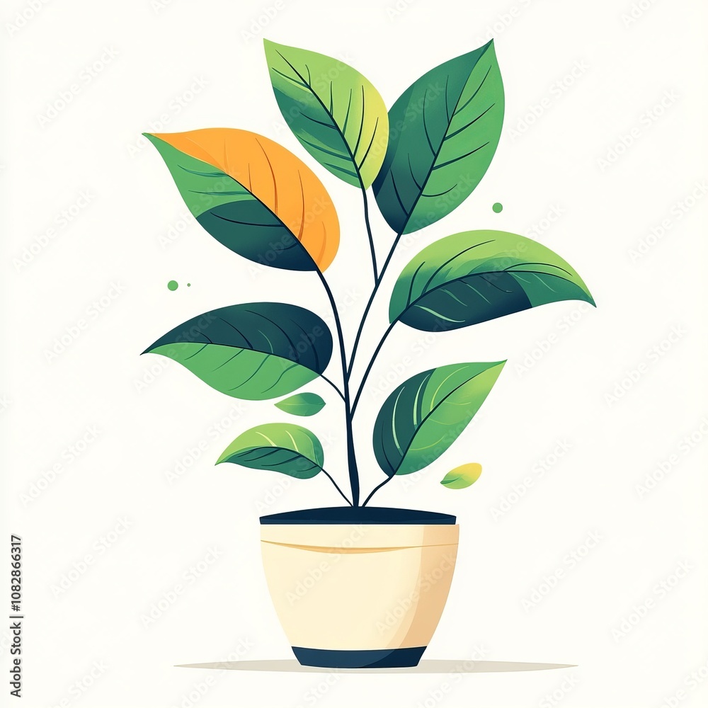 Colorful home plant in a pot with vibrant leaves against a light background, modern and fresh concept Colorful home plant in a pot with vibrant leaves against a light background, modern and fresh concept