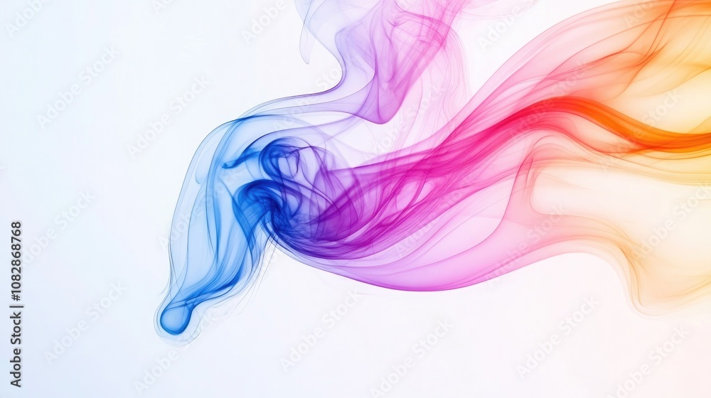 Vibrant smoke illustration on a white backdrop Vibrant smoke illustration on a white backdrop
