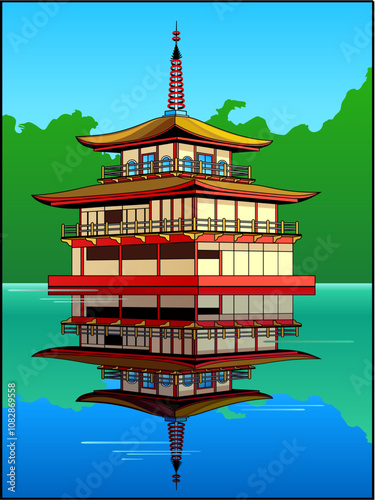 pagoda on a serene lake