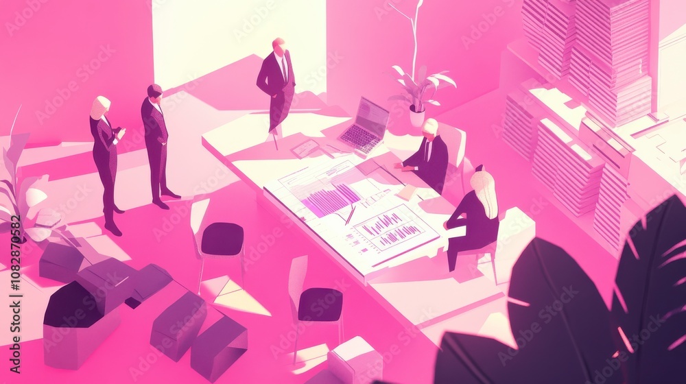 Collaborative Isometric Workspace Analysis Illustration