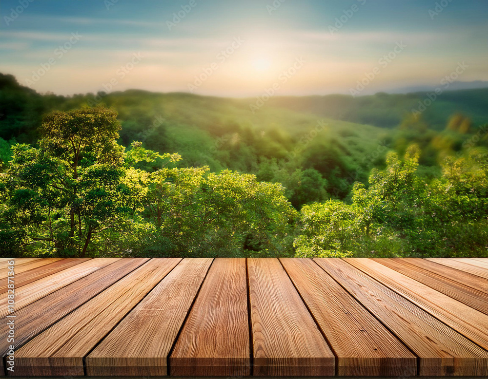 Wood stand in front of nature background Wood stand in front of nature background