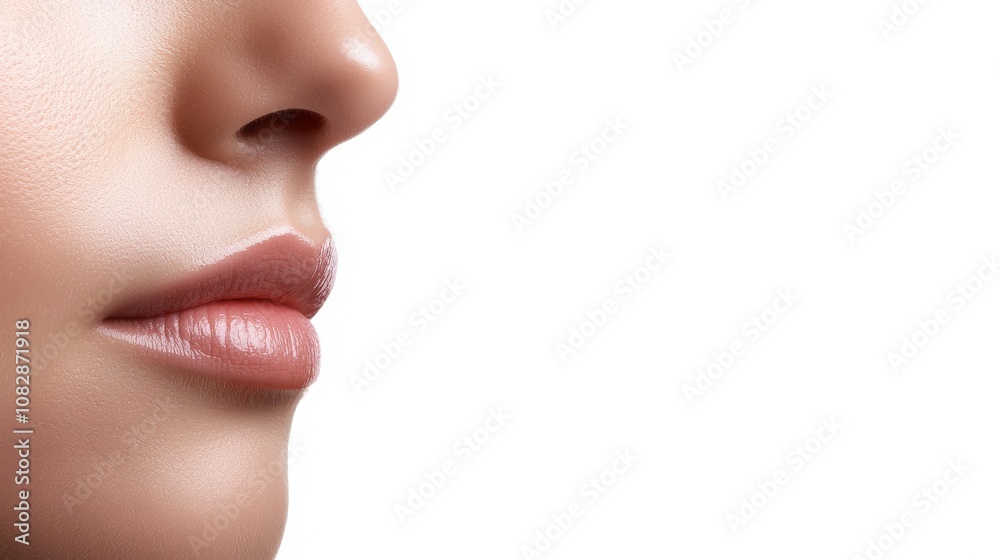 Close-up of a woman's face expression studio beauty photography minimalist environment side view aesthetic concept Close-up of a woman's face expression studio beauty photography minimalist environment side view aesthetic concept