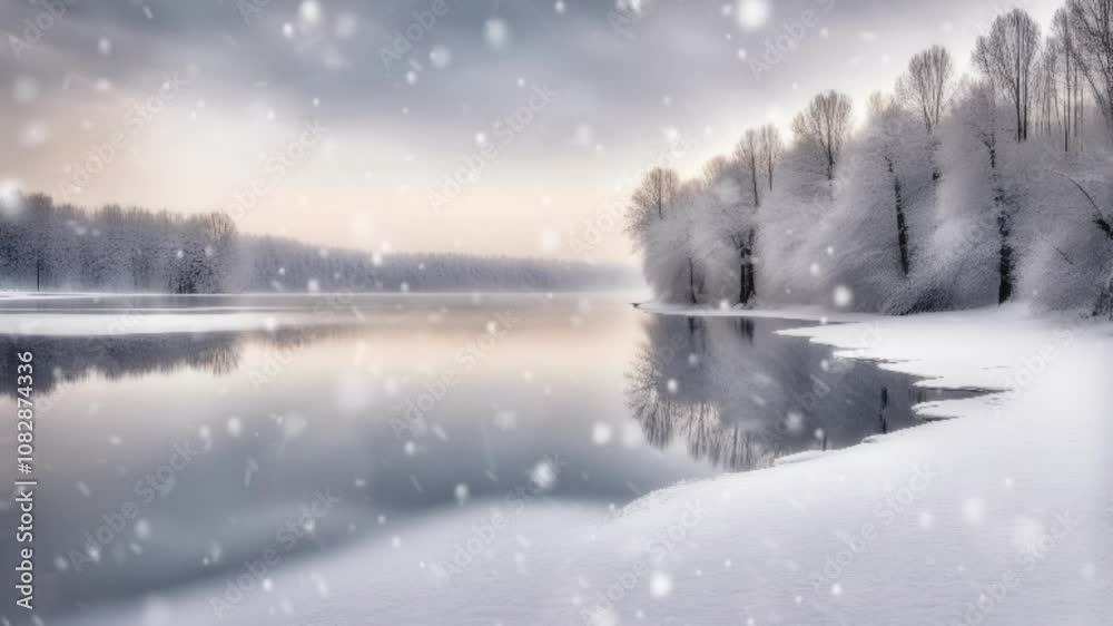 landscape with snow and trees landscape with snow and trees