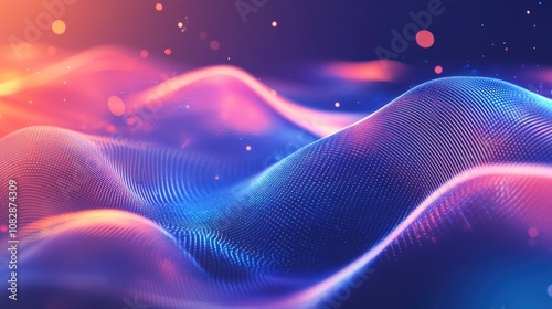 Line art illustration featuring a modern luxurious and simple design with a futuristic digital abstract blue background complemented by colorful diagonal lines and motion blur ideal for presentati