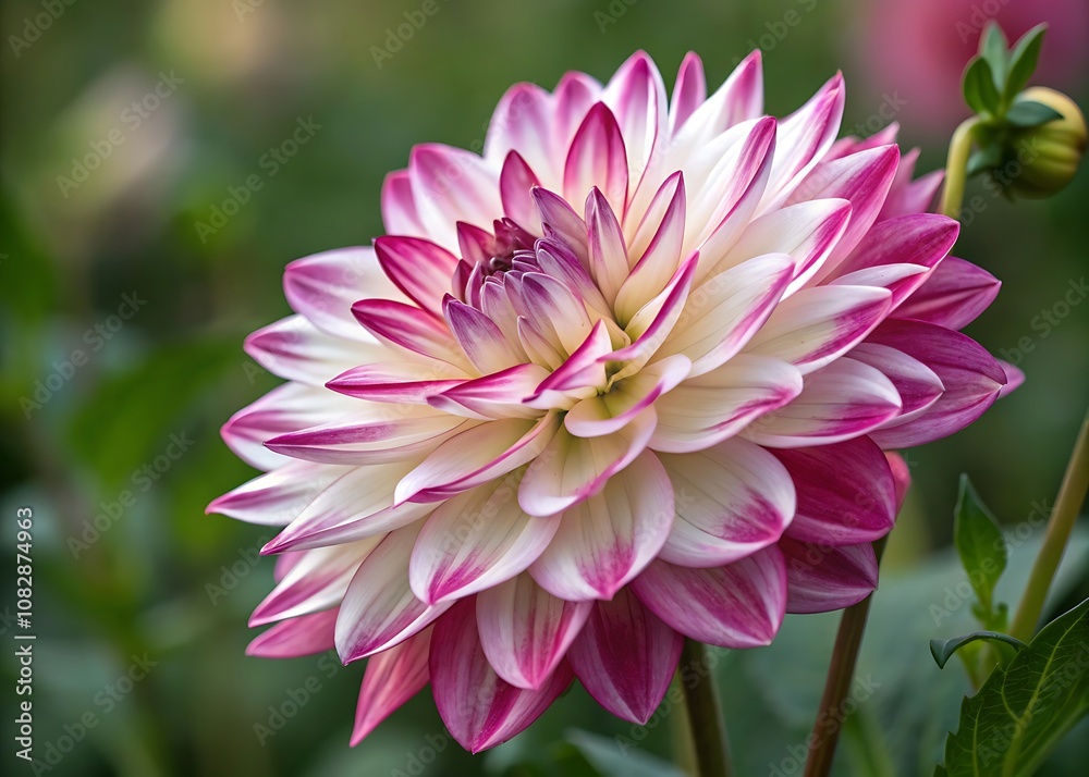 Fototapeta premium Close-Up of Vibrant Multi-Layered Pink and White Flower