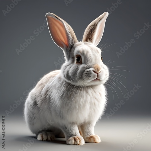 Real a cute rabbit animal. ultra realistic background solid or real image 