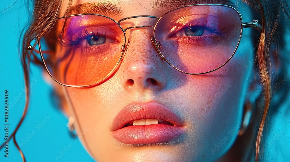 Close-up Portrait of a Woman Wearing Sunglasses Close-up Portrait of a Woman Wearing Sunglasses