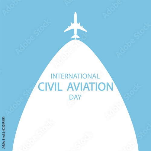 Civil aviation international day banner, vector art illustration.