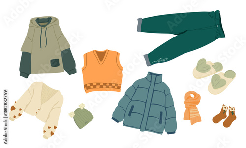 sweater and pants isolated on white background