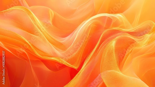 Abstract illustration featuring an elegant orange background with flowing waves and dynamic lines