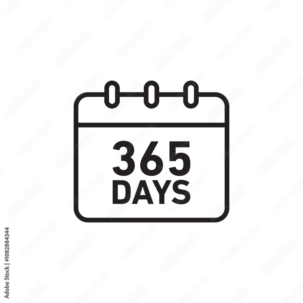 365 Day thin line vector icon. 365 Day thin line vector icon.
