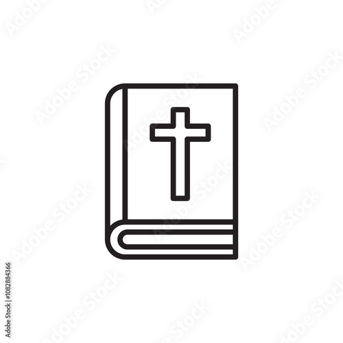 Bible thin line vector icon.