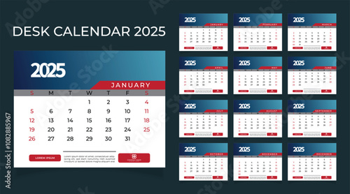 Desk calendar 2025 planner template.