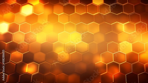 Orange Hexagonal Pattern Creates a Mesmerizing and Energetic Display of Warmth
 photo