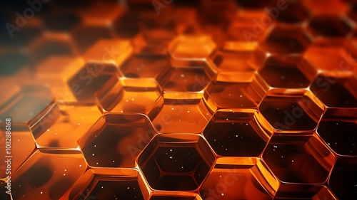 Orange Hexagonal Pattern Creates a Mesmerizing and Energetic Display of Warmth
 photo