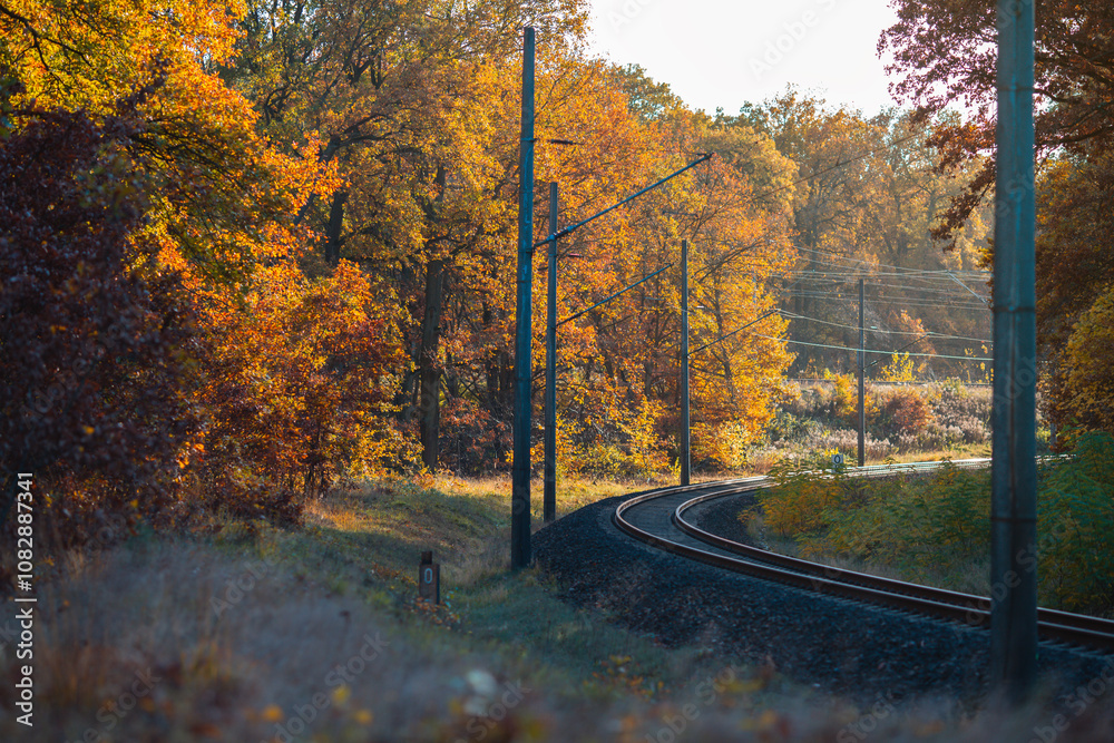 Obraz premium Die Bahn im Herbst