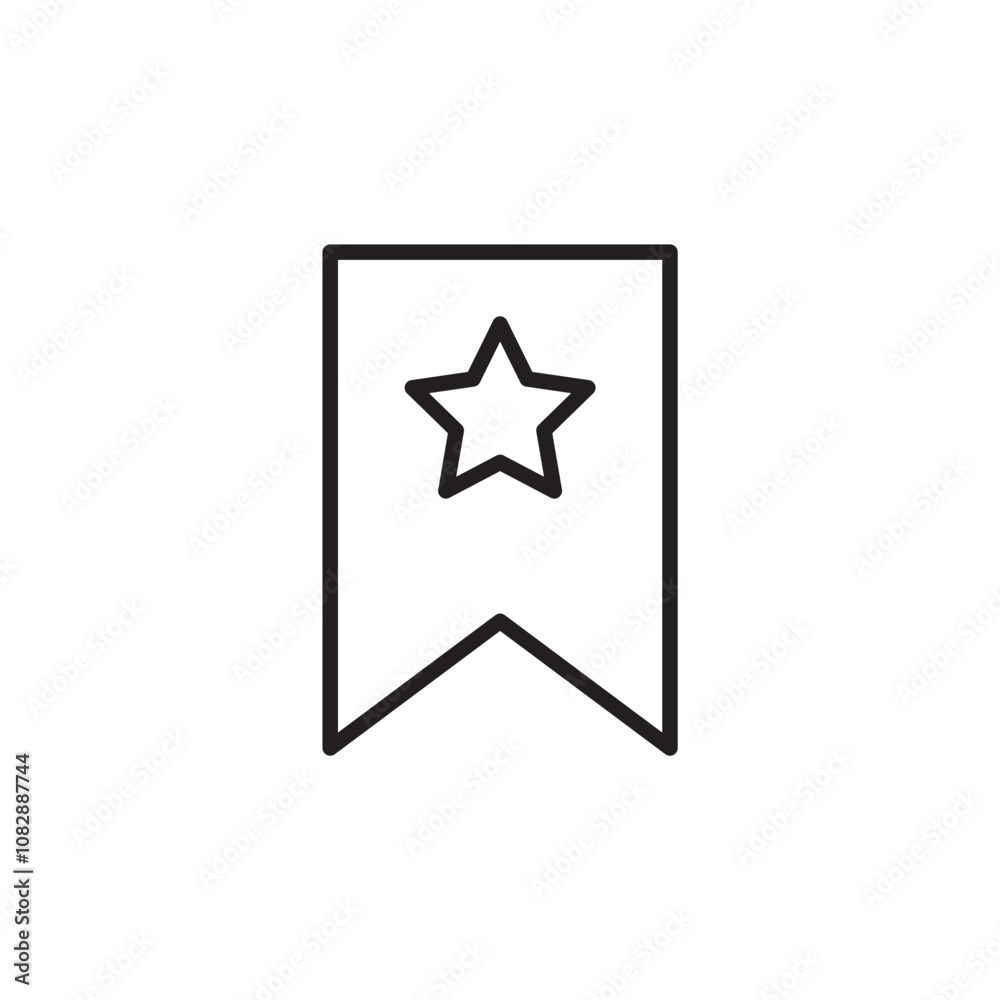 Bookmark thin line vector icon. Bookmark thin line vector icon.