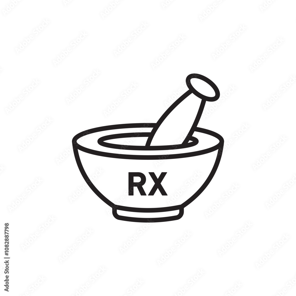 RX thin line vector icon. RX thin line vector icon.