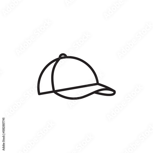 Cap thin line vector icon.