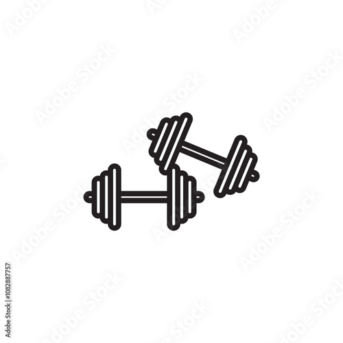 Dumbbell Pair thin line vector icon.