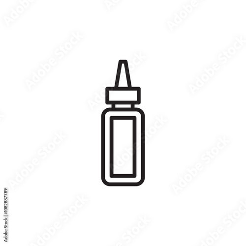 Nasal Spray Bottle thin line vector icon.