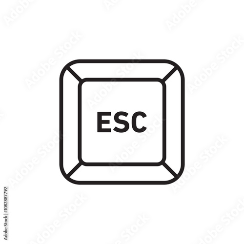 ESC thin line vector icon.