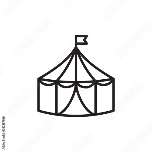 Circus Tent thin line vector icon.