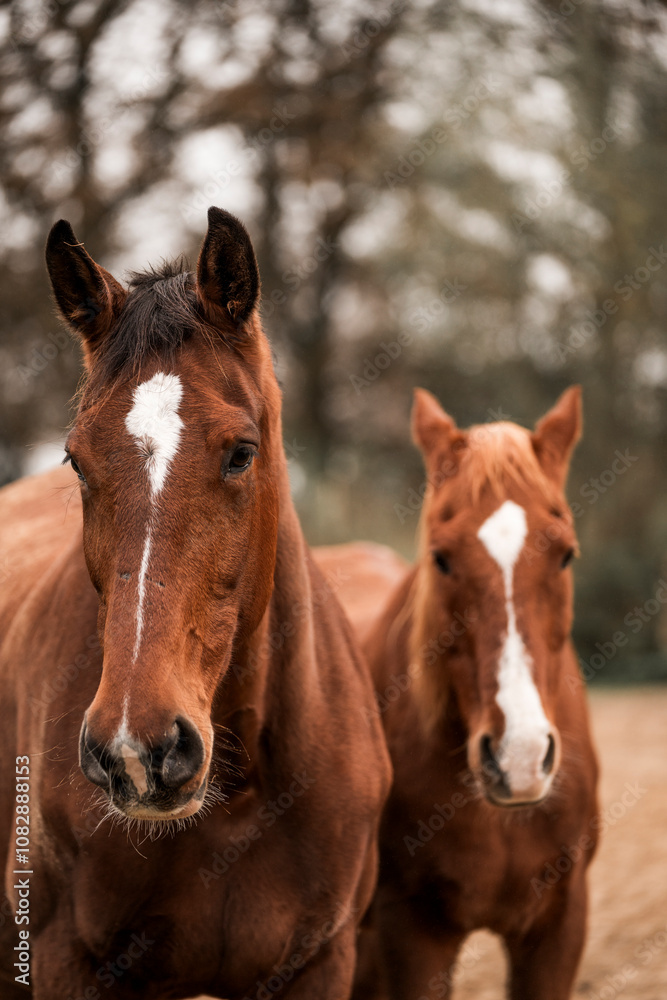two horses standing and chilling relax equine herd friends two horses standing and chilling relax equine herd friends