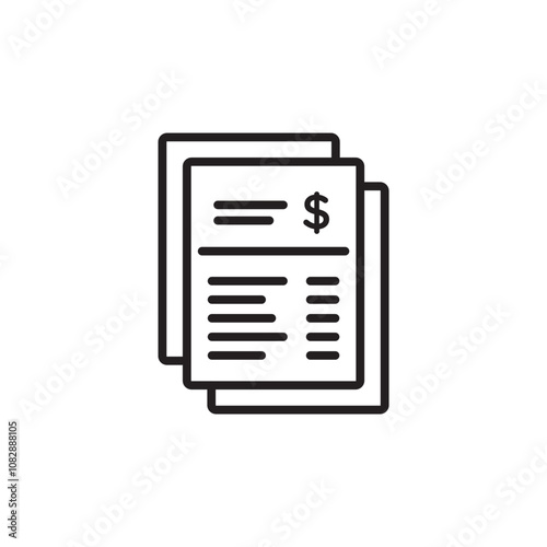 Bills thin line vector icon.