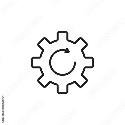 Recovery Gear thin line vector icon.