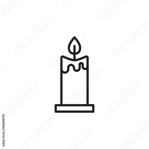 Candle thin line vector icon.