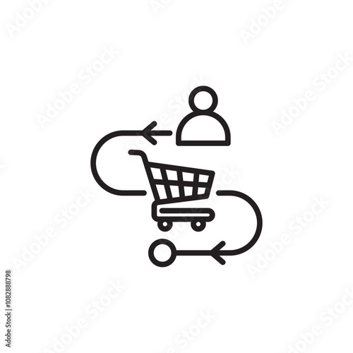 Customer Journey thin line vector icon.